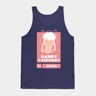 Girls in Happy Valentines Day to Sensei Tank Top